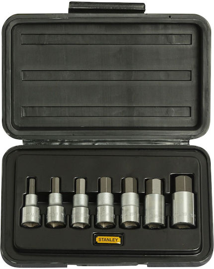 Stanley Καρυδάκια Εξάγωνα με Καρέ Υποδοχής HEX, 1/2" Σετ 7τμχ