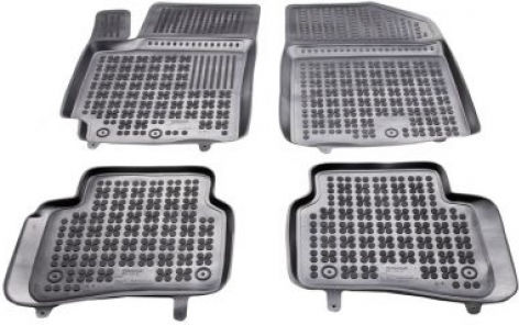 Rezaw Plast Set of Front and Rear Mats 4pcs Tray Type for Kia Rio 2017+ Black