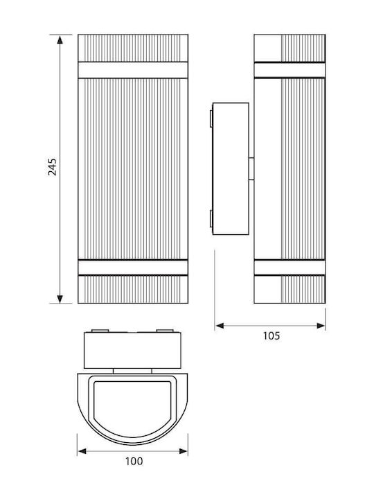 Vivalux Ceiling Lamp 10x24.5x10.5cm Vivalux Ceiling Lamp 10x24.5x10.5cm