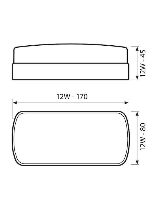 Vivalux Bulkhead LED 12W 4000K 80cm Vivalux Bulkhead LED 12W 4000K 80cm