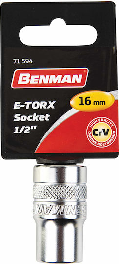 Benman Socket Torx with Square Drive 1/2" Size E8