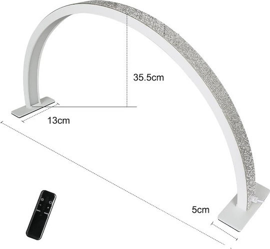 Lampă de masă cu LED, ajustare de culoare, formă de semilună, alb, 75cm