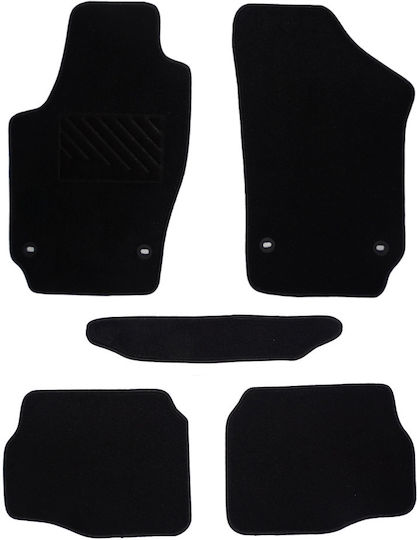 Autopataki Set of Front and Rear Mats 5pcs for Volkswagen Polo 2002-2009 Black