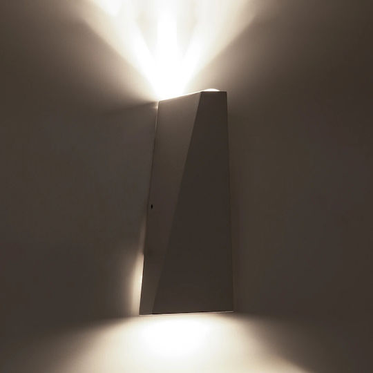 GloboStar Triande Επιτοίχια Εξωτερική Πλαφονιέρα LED IP65 10W με Φυσικό Λευκό Φως Διπλής Δέσμης 8.5x8.5x20εκ. Ανθρακί