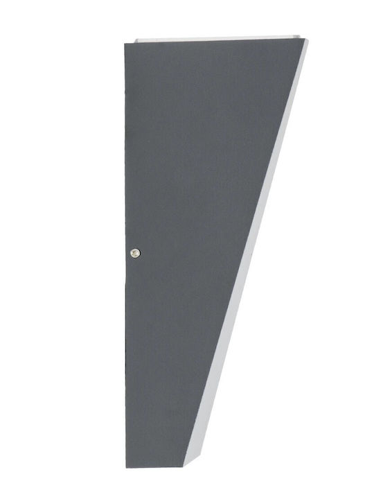 GloboStar Triande Wall-Mounted Outdoor LED Ceiling Lamp IP65 10W with Natural White Double Beam Light 8.5x8.5x20cm Anthracite