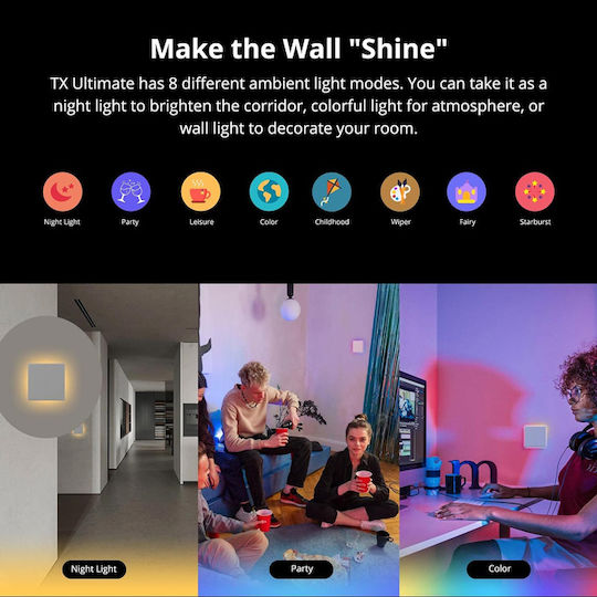 Sonoff T5EU2C Recessed Touch Wall Switch Wi-Fi Lighting Two-Way with Frame White