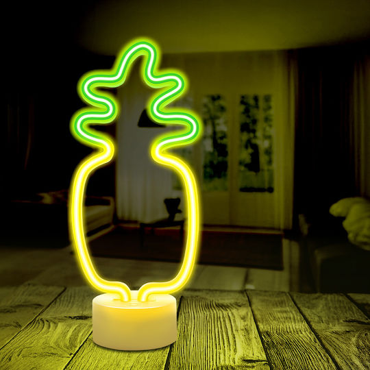 Neon Led On Stand Pineapple Orange Green Usb-c Fsc-12 Forever Light