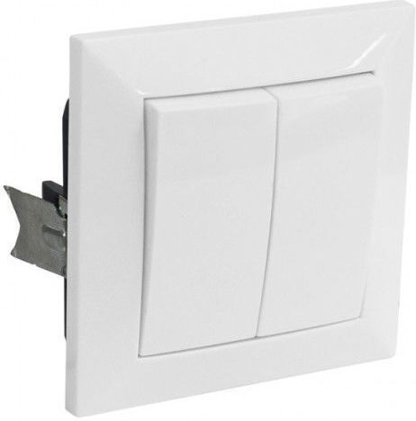 Adeleq Recessed Wall Switch Lighting Two-Way with Frame White