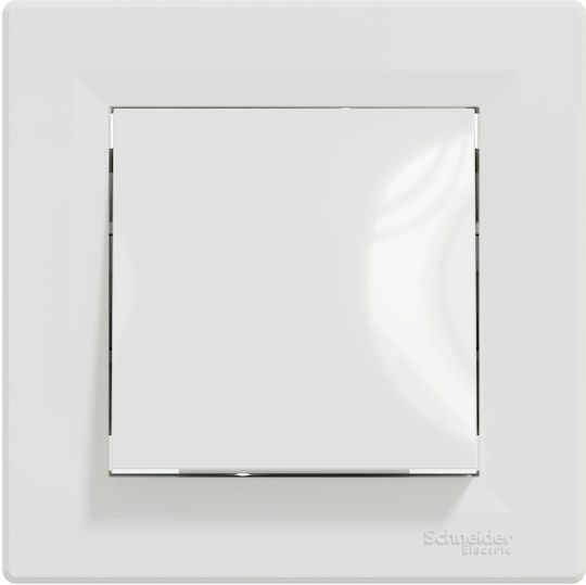 Schneider Electric Asfora Χωνευτός Διακόπτης Τοίχου Μονός με Πλαίσιο Aller Retour Λευκός