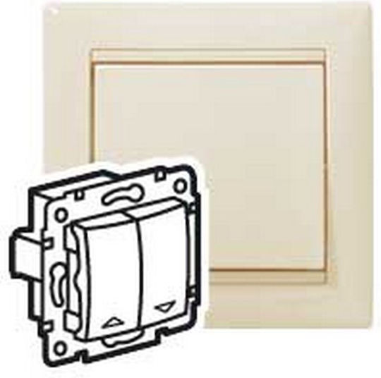 Legrand Valena 04 Χωνευτός Διακόπτης Τοίχου Ρολών Διπλός χωρίς Πλαίσιο Creme