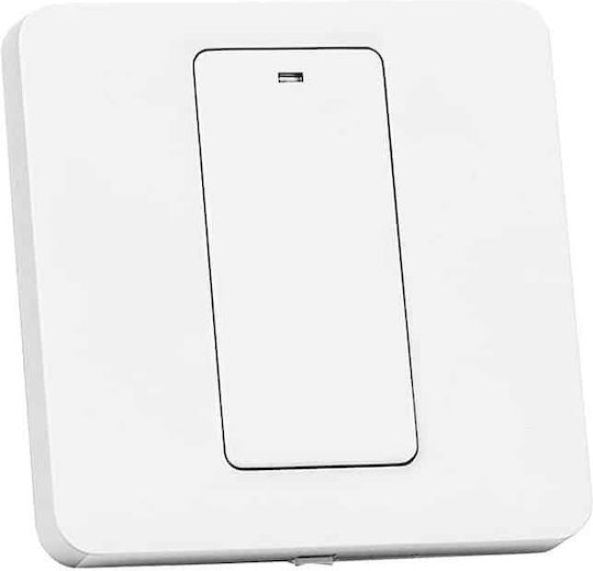 Meross Χωνευτός Διακόπτης Τοίχου Wi-Fi Μονός με Πλαίσιο Λευκός