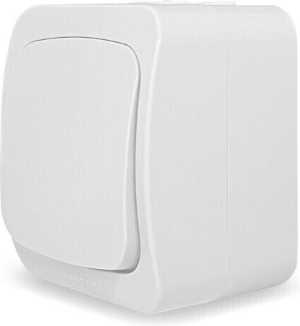 Geyer Waterproof Wall-Mounted Electrical Wall Switch One-Way with White Frame