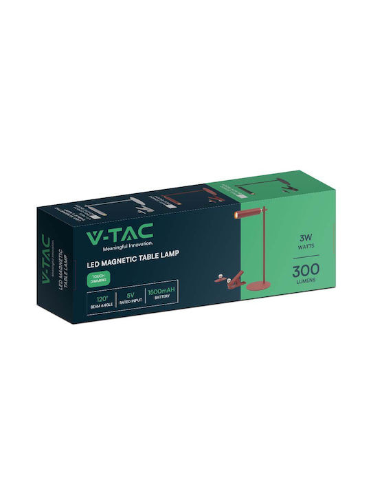 V-TAC Rechargeable LED Office Lamp in Red Color