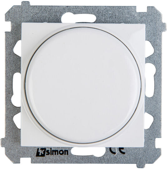 Kontakt-Simon Comutator Cu Variator Fără Ramă Rotativ Alb