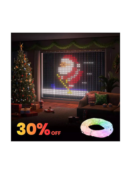 Yeelight Curtain Στεγανή Smart Γιρλάντα Φωτισμού LED IP65 2m με 475 Λαμπάκια RGBW