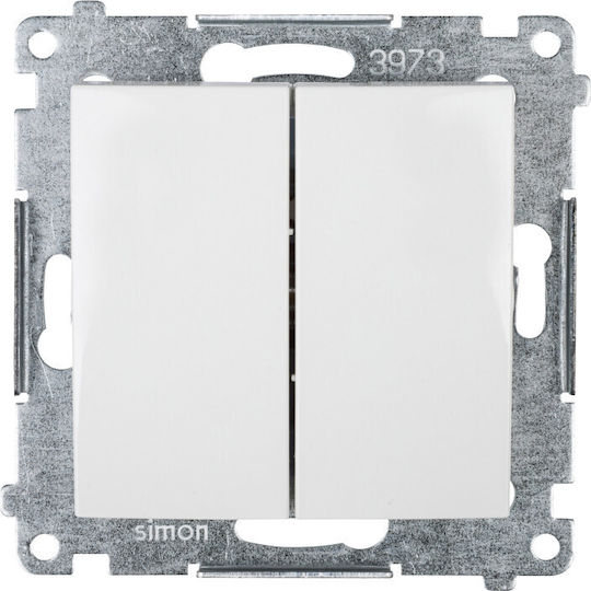 Kontakt-Simon Double Wall Switch Without Frame White
