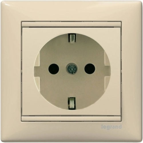 Legrand Valena Μονή Χωνευτή Πρίζα Ρεύματος Μπεζ