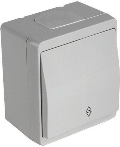 Mutlusan Wall-mounted Basic Wall Switch Single with White Frame