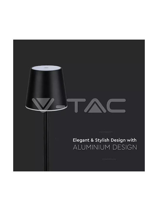 V-TAC Μεταλλικό Πορτατίφ LED με Μαύρο Καπέλο και Βάση