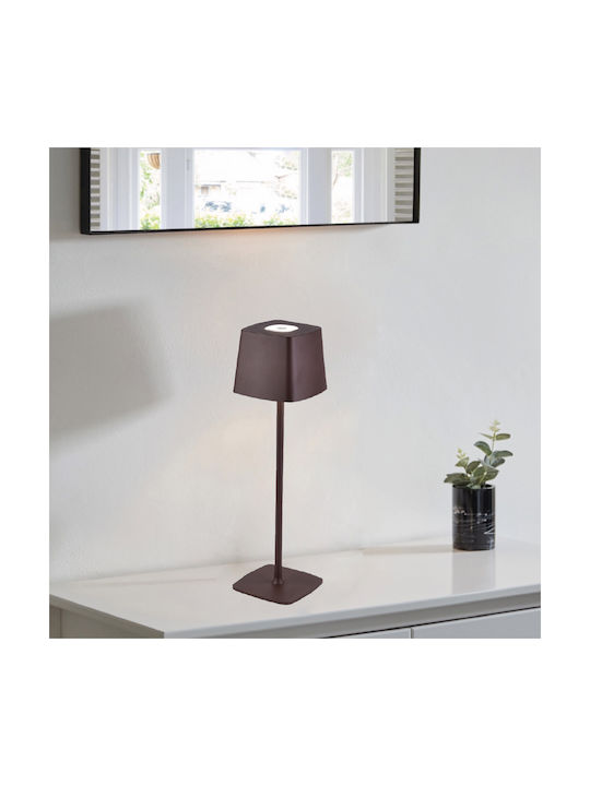 Inlight Table Lamp LED with Brown Shade and Base