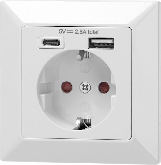 Orno Single Power Socket White