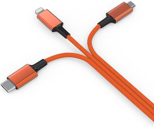 Smrter Hydra ULTRA Regulär USB zu Blitzschlag / Typ-C,TC-TC / Micro-USB Kabel Orange 1.2m