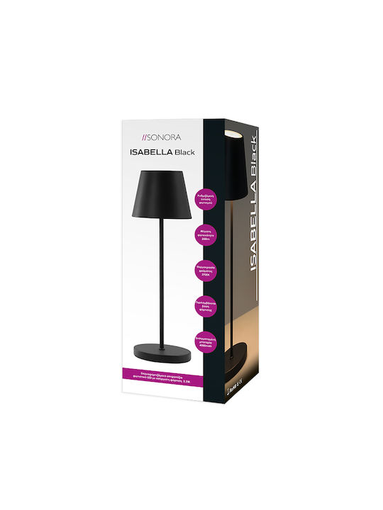 Sonora Metal Lampă de masă LED cu Abajur Negru și Bază