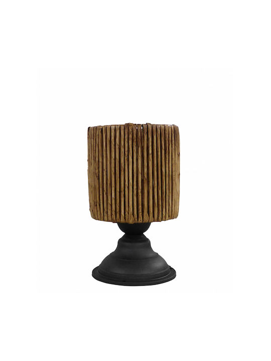 Heronia Kyoto TL-06 Plastic Vintage Table Lamp for Socket E27 with Brown Shade and Black Base