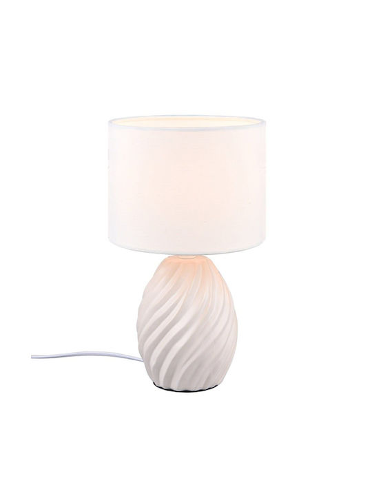 Trio Lighting Κεραμικό Πορτατίφ για Ντουί E14 LED με Λευκό Καπέλο και Βάση