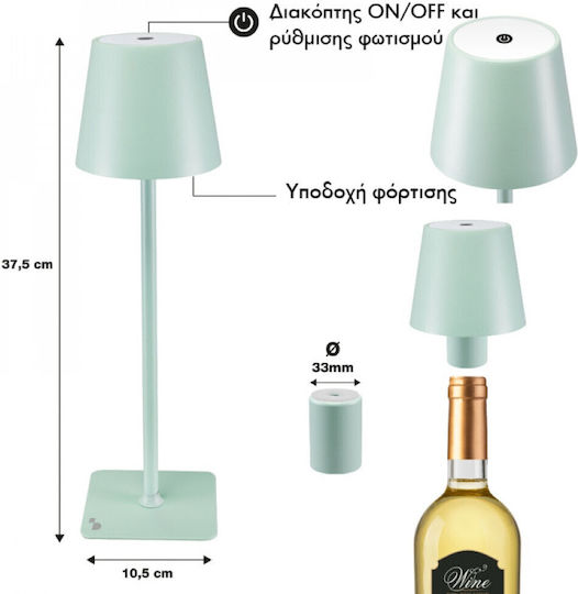 Beper Tischlampe LED mit Grün Schirm und Basis