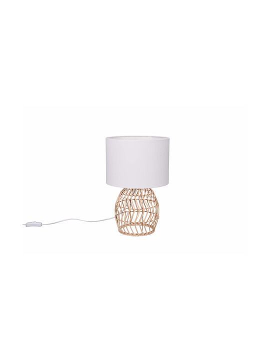 Trio Lighting Rike Vintage Πορτατίφ για Ντουί E27 με Μπεζ Καπέλο και Βάση