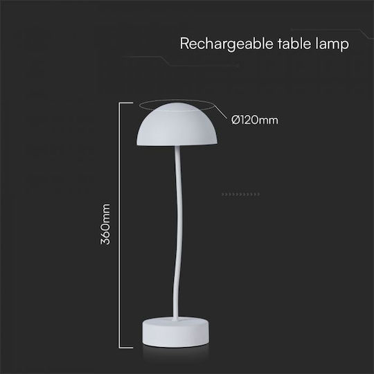 V-TAC Metall Tischlampe LED mit Weiß Schirm und Basis