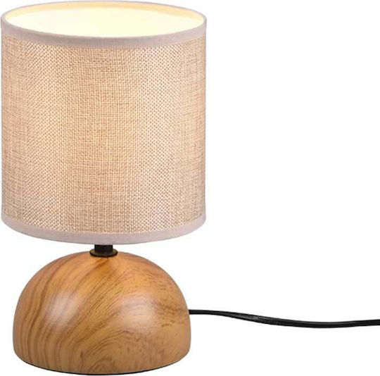 Trio Lighting Luci Κεραμικό Πορτατίφ για Ντουί E14 με Μπεζ Καπέλο και Καφέ Βάση