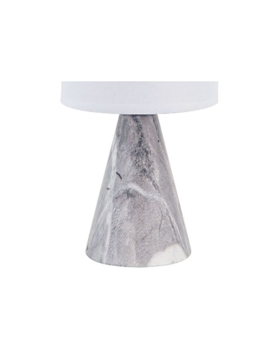 Versa Ceramic Table Lamp with White Shade and Gray Base