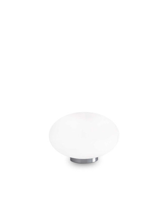 Ideal Lux Glass Table Lamp for Socket G9 with White Shade and Silver Base