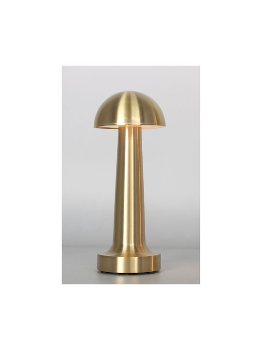 Alphab2b Metal Table Lamp LED with Gold Shade and Base