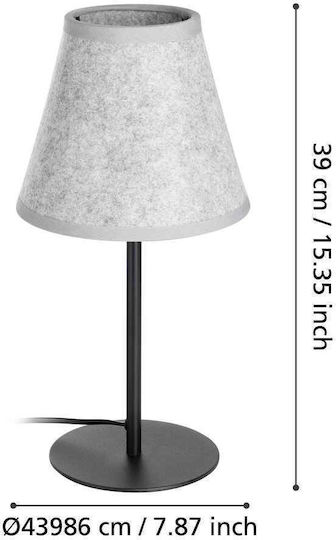 Eglo Metal Table Lamp for Socket E27 with Gray Shade and Base