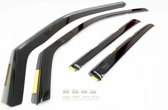 Set of Windbreakers Front and Rear Car Dark Fime for Fiat Tipo 4pcs