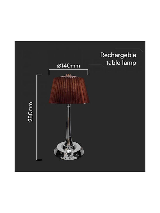 V-TAC Metal Table Lamp LED with Silver Shade and Base