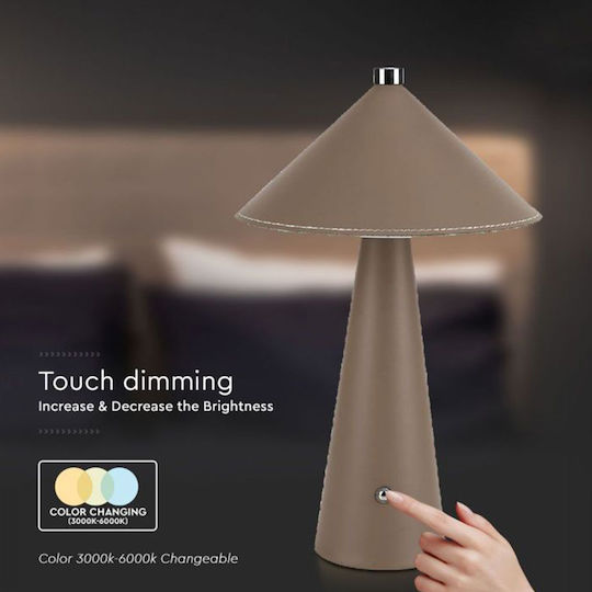 V-TAC Metal Table Lamp LED with Brown Shade and Base