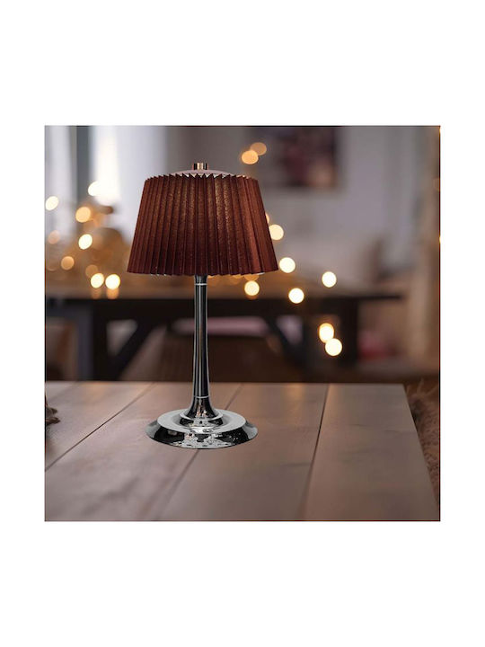 V-TAC Metal Table Lamp LED with Silver Shade and Base