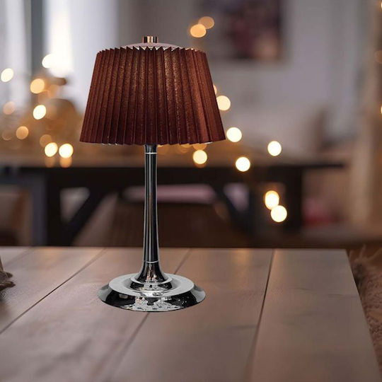 V-TAC Metal Table Lamp LED with Silver Shade and Base