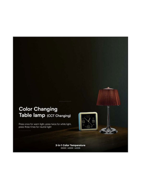 V-TAC Metal Table Lamp LED with Silver Shade and Base