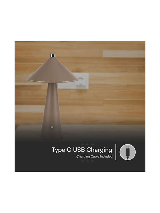 V-TAC Metal Lampă de masă LED cu Abajur Maro și Bază