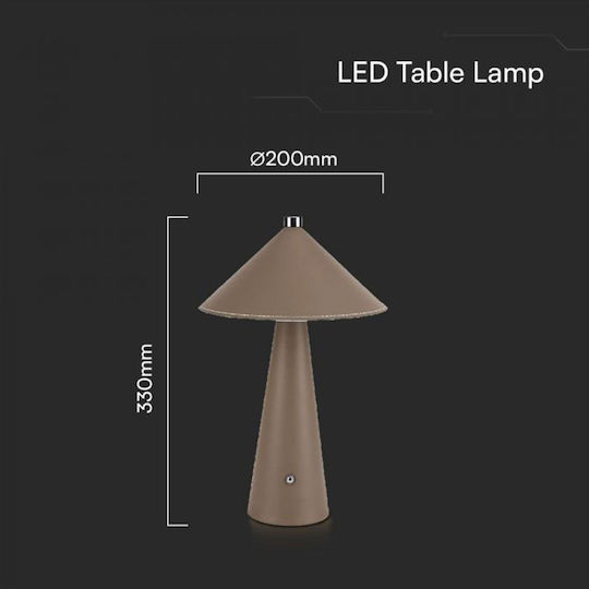 V-TAC Metal Table Lamp LED with Brown Shade and Base