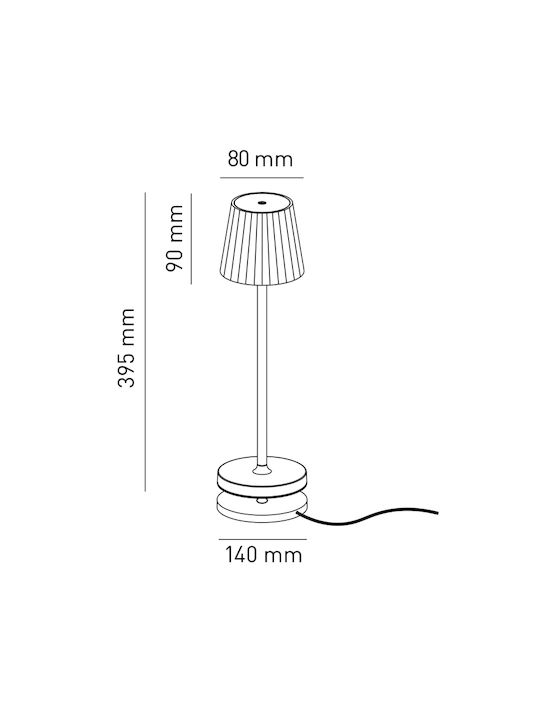Bot Lighting Μεταλλικό Πορτατίφ LED με Κόκκινο Καπέλο και Βάση Raspberry Red