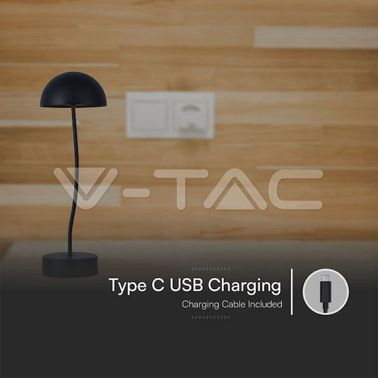 V-TAC Μεταλλικό Πορτατίφ LED με Μαύρο Καπέλο και Βάση