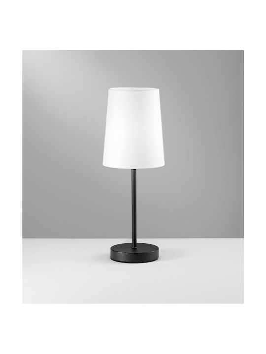 Fan Europe Sally Metal Table Lamp for E14 Socket with White Shade and Black Base
