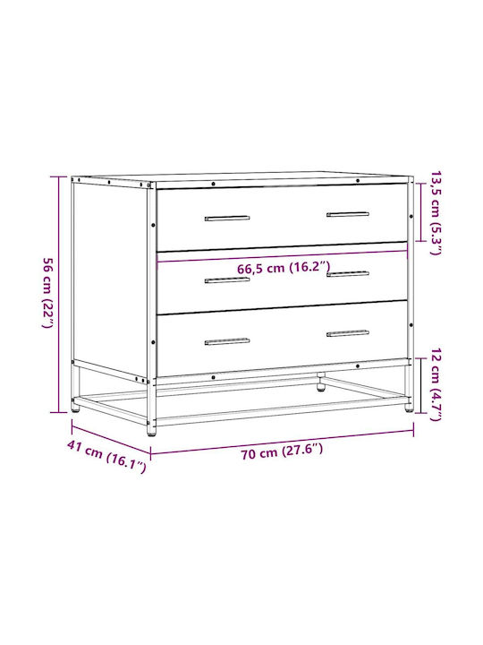 Comoda pentru Dormitor Negru 70x41x56buc
