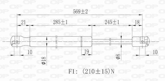 Open Parts Αμορτισέρ Πορτ Μπαγκάζ για Fiat Seicento / Cinquecento